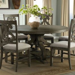 Elements International Stone Round Dining Table in Grey DST380DT