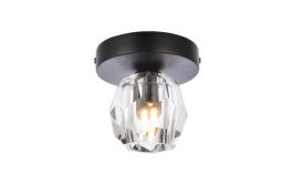 Elegant Eren 1 Light Black Flush Mount 3505F5BK