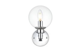 Elegant Jaelynn 1 Light Chrome and Clear Bath Sconce LD7318W6CH CLOSEOUT