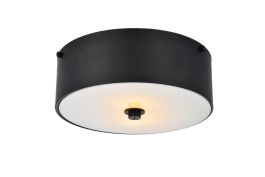 Elegant Hazen 2 Light 12 In. Flat Black Flush Mount LD6024