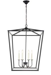 Elegant Maddox 6 Light Black Chandelier LD6008D24BK