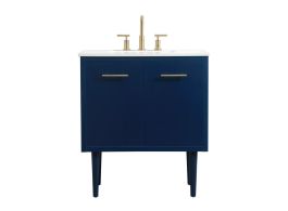 Elegant 30 In. Single Bathroom Vanity in Blue VF48030MBL CLOSEOUT