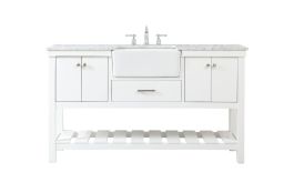 Elegant 60 In. Single Bathroom Vanity in White VF60160WH