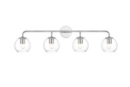 Elegant Genesis 4 Light Chrome and Clear Bath Sconce LD7321W37CH