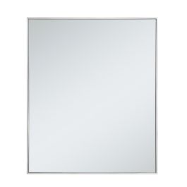 Elegant Metal Frame Rectangle Mirror 30 In. in Silver MR43036S