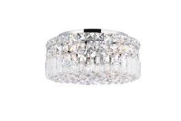 Elegant Maxime 4 Light Chrome Flush Mount Clear Royal Cut Crystal V2030F12C/RC