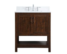 Elegant 30 In. Single Bathroom Vanity in Espresso with Backsplash VF16030EX-BS