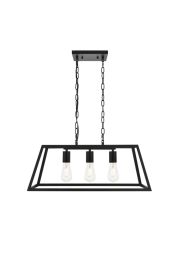 Elegant Resolute 3 Light Black Pendant LD4061D25BK