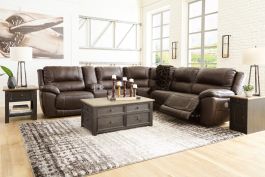 Dunleith 6-Piece Power Reclining Sectional in Chocolate