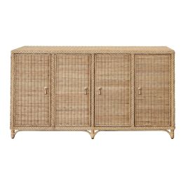 Worlds Away Evander Four Door Buffet in Fully Wrapped Rattan EVANDER