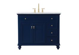 Elegant 42 In. Single Bathroom Vanity in Blue VF12342BL