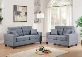 Boss Furniture F7858 2pc Sofa Set in Gray