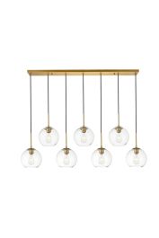 Elegant Baxter 7 Lights Brass Pendant with Clear Glass LD2230BR