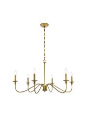 Elegant Rohan 6 Lights Brass Chandelier  LD5006D36BR