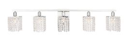 Elegant Phineas 5 Light Chrome and Clear Crystals Wall Sconce LD7015C