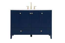 Elegant 48 In. Single Bathroom Vanity in Blue VF18048BL