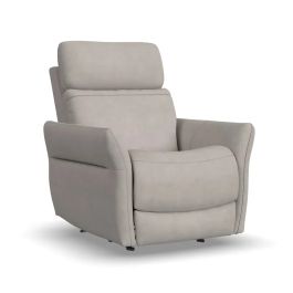 Flexsteel Artemis Fabric Power Rocking Recliner with Power Headrest, Lumbar, Heat & Massage in Dove 1823-51P5-886-01