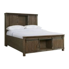 Elements International Scott Queen Platform Storage Bed in Dark SC370QB