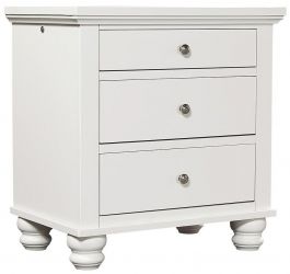 Aspenhome Cambridge 3 Drawer Liv360 Nightstand in White ICB-450-WHT-4 EST SHIP TIME IS 2 WEEKS