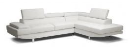Baxton Studio Selma Leather Modern Sectional Sofa in White