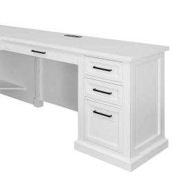 Martin Furniture Abby RHF Return for Pedestal L-Desk in White IMAY664R-R