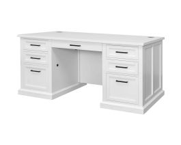 Martin Furniture Abby 68″ Double Pedestal Desk in White IMAY680