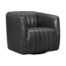 Armen Living Aries Swivel Barrel Chair in Pewter LCARCHPW