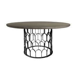 Armen Living Gatsby Concrete and Metal Round Dining Table LCGTDICC