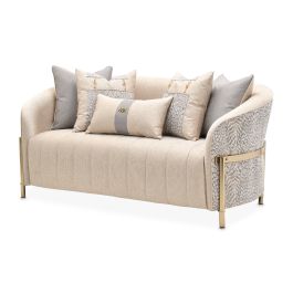 AICO Lisbon Loveseat in Opal Gold LFR-LSBN825-OPL-806 PROMO