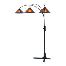 NOVA of California Natural Mica 3 Light Arc Floor Lamp in Espresso Wood 4212BZ PROMO