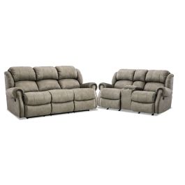 Motion Ease Marlowe Manual 2pc Reclining Living Room Set in Tan
