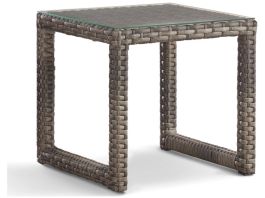 South Sea Outdoor New Java Square Glass Top End Table in Sandstone 73443  CODE:UNIV10 for 10% Off
