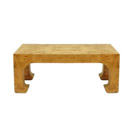 Worlds Away Nicola Pagoda Style Coffee Table in Burl Wood NICOLA BW