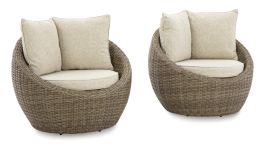 Danson 2Pcs Swivel Lounge with Cushion in Beige P505-821