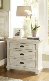Progressive Furniture Willow 3 Drawer Nightstand in Distressed White P610-43