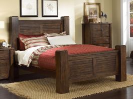 Progressive Furniture Trestlewood King Post Bed in Mesquite Pine
