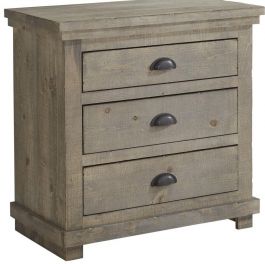 Progressive Furniture Willow 3 Drawer Nightstand in Weathered Gray P635-43