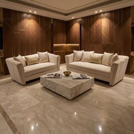 Massa Gallery Philly 2pc Living Room Set in Cream
