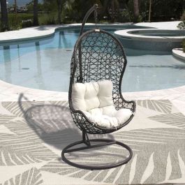 Panama Jack Outdoor Hanging Chair w/ Metal Stand & Cushions PJO-9001-GB-HC