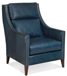 Maitland-Smith Pryor Occasional Chair in Saville Indigo RA1082-SAV-IND CLOSEOUT