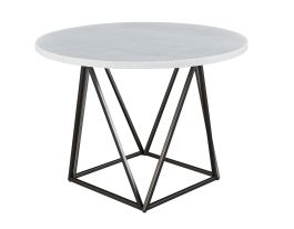 Steve Silver Ramona White Marble Top Round Dining Table in Deep Bronze RM440WT