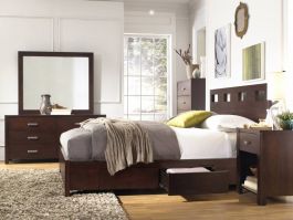 Modus Riva 4-Piece Storage Bedroom Set in Chocolate Brown CODE:UNIV21 for 21% Off