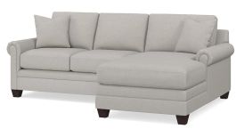 Bassett Furniture Carolina Fabric 2pcs Panel Arm LAF Loveseat Sectional Living Room Set
