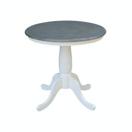 John Thomas Dining Essentials 30'' Pedestal Table in Heather Gray/White T05-30RT;T08-30B