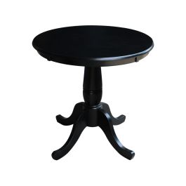 John Thomas Dining Essentials 30'' Pedestal Table in Black T46-30RT;T46-30B