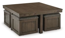 Boardernest Coffee Table with 4 Stools in Brown T738-20
