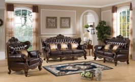 Cosmos Vanessa 2-Piece Living Room Set in Dark Walnut