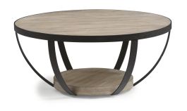 Flexsteel Compass Round Cocktail Table in Gray/Black W1090-034 EST SHIP TIME IS 4-6 WEEKS