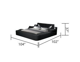 【aSuka】ベッド　キングサイズ　moda en casa Shop Galaxy Home Zoya King Bed in Black 698781493298